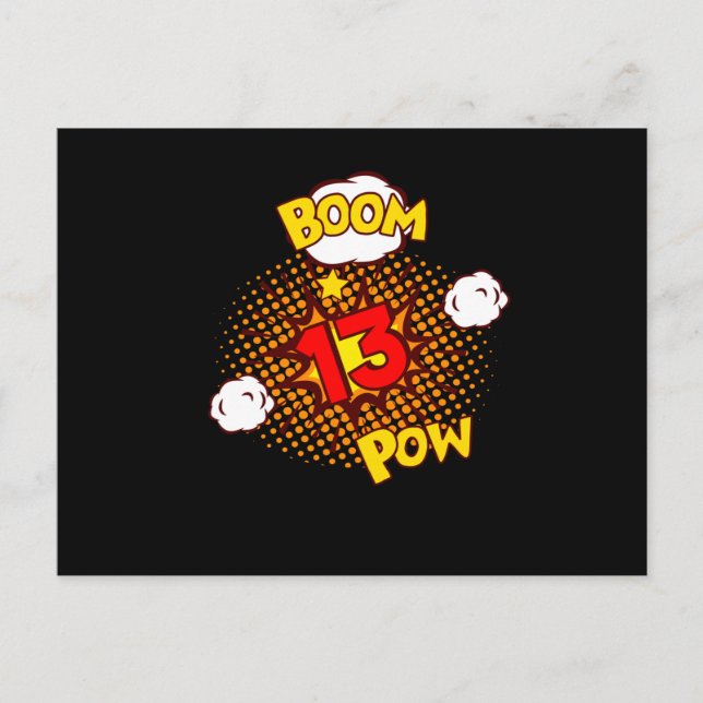 Postal CUMPLEAÑOS DE CÓMIC 13 Cumpleaños 13 Años Cómic 13 (Anverso)