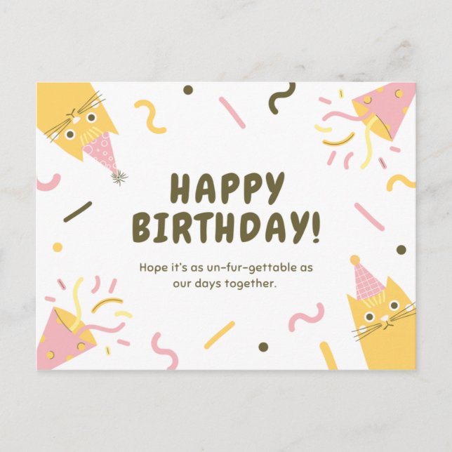 Postal Cumpleaños de Cute Kitty (Anverso)