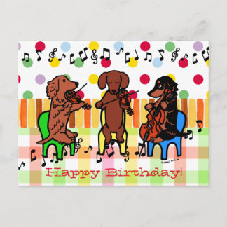 Postal Cumpleaños de Dachshund String Trio