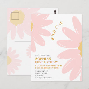 Postal Cumpleaños de Daisy Fiesta Bohemia Wild One 1er Cu