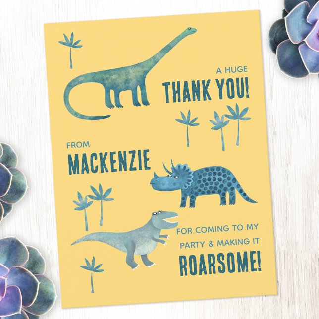 Postal Cumpleaños de Dinosaurio Agradecimiento (Subido por el creador)