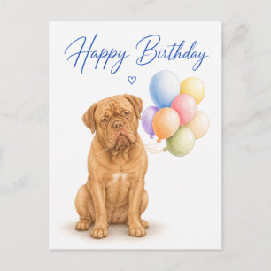 Postal Cumpleaños de Dogue de Bordeaux