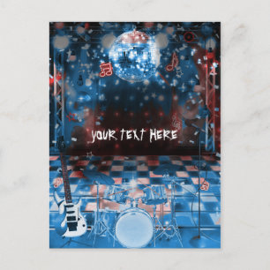 Postal Cumpleaños de estrella de ROCK Musical Baile de ag