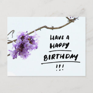 Postal Cumpleaños de Flores de Jacaranda Púrpura