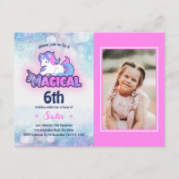 Cumpleaños de foto de unicornio rosa y púrpura de 