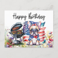Cumpleaños de French Bulldog en Campo de Flores