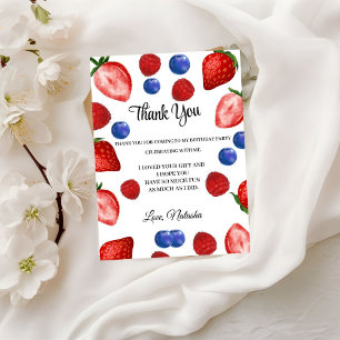 Postal Cumpleaños de fresa gracias cumpleaños
