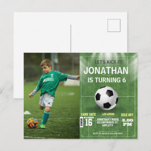 Postal Cumpleaños de fútbol para niños deportistas