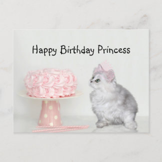 Postal Cumpleaños de gatita princesa
