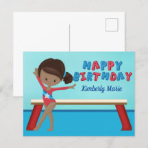 Cumpleaños de gimnasia de niña afroamericana