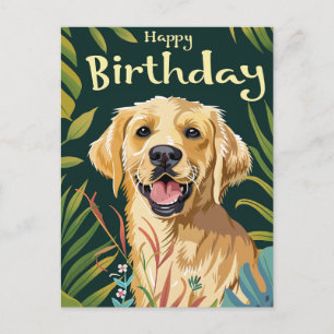 Postal Cumpleaños de Golden Retriever
