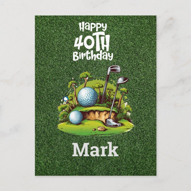 Postal Cumpleaños de Golf 40  Años de Ser Increíble Golfi (Anverso)