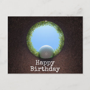 Postal Cumpleaños de golf con tema de golf
