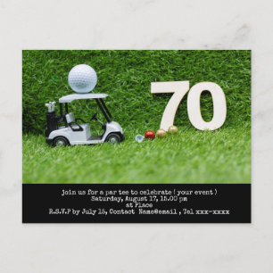 Postal Cumpleaños de Golfista 70 save the date para fiest