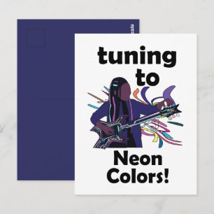 Postal Cumpleaños de Guitarrista Sintonizando con Colores