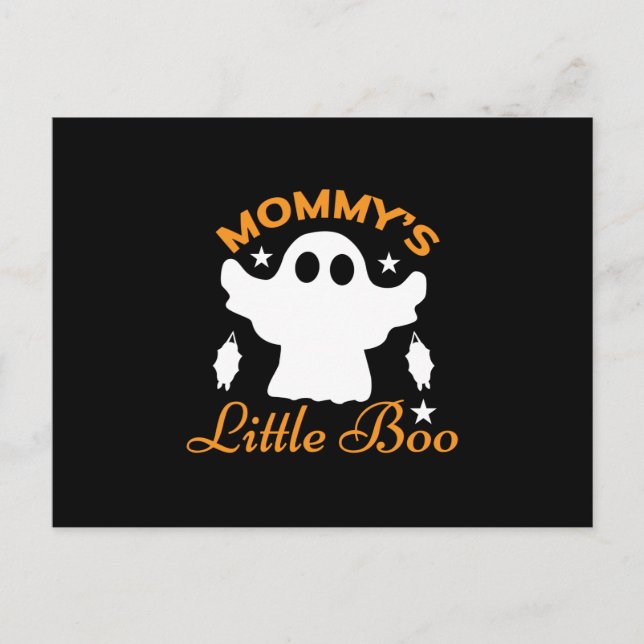 Postal Cumpleaños de Halloween Mommy Little Boo (Anverso)