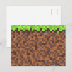 Postal Cumpleaños de jugador de césped pixelado