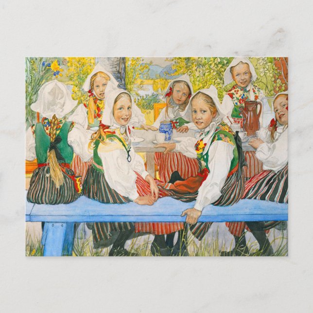 Postal Cumpleaños de Kersti por Carl Larsson (Anverso)