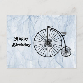 Postal Cumpleaños de la bicicleta anticuada de ruedas