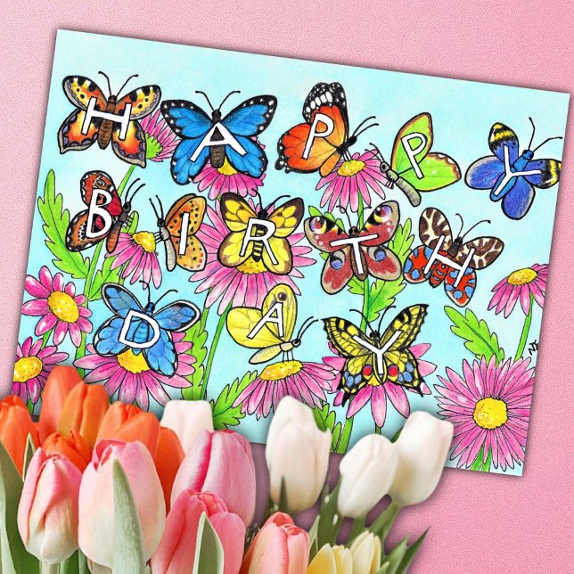 Postal Cumpleaños de la mariposa (Subido por el creador)