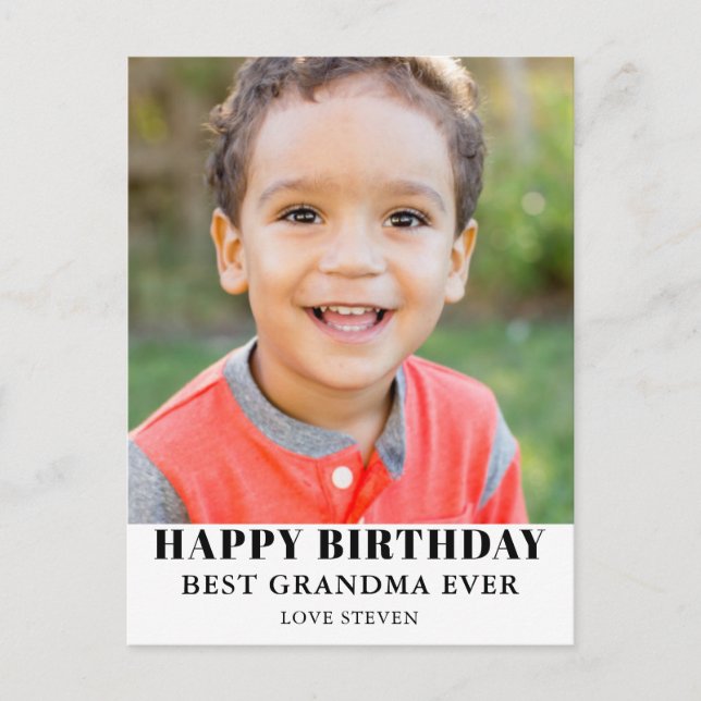 Postal Cumpleaños de la mejor foto de la abuela (Anverso)