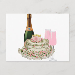 Postal Cumpleaños de la tostada de Champán