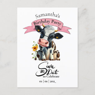 Postal Cumpleaños de la Vaca Niña 