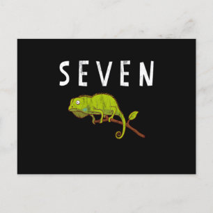 Postal Cumpleaños de lagarto reptil de 7 años para niños