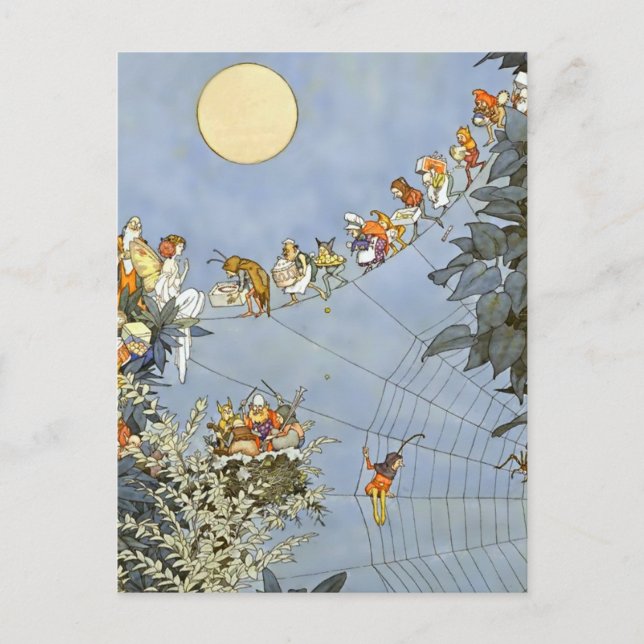 Postal "Cumpleaños de las Fe" por Heath Robinson (Anverso)