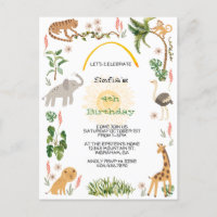 Cumpleaños de lindo animal de la selva 2
