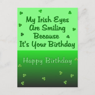 Postal Cumpleaños de los ojos irlandeses