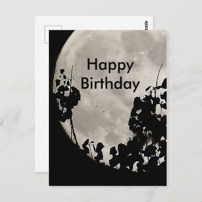 Postal Cumpleaños de luna mística (Anverso / Reverso)