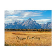 Cumpleaños de Montañas de Campo Dorado Bonito