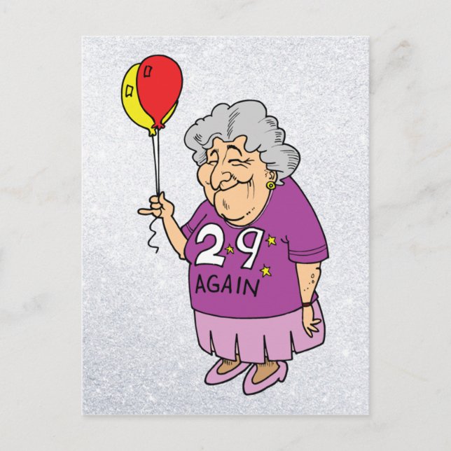 Postal cumpleaños de mujer 29 de nuevo (Anverso)