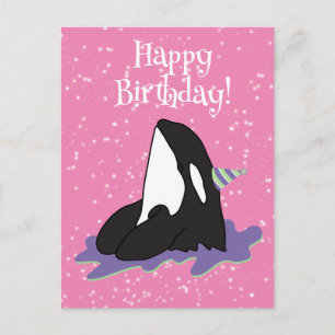Postal Cumpleaños de Orca Ballena Asesina Personalizable