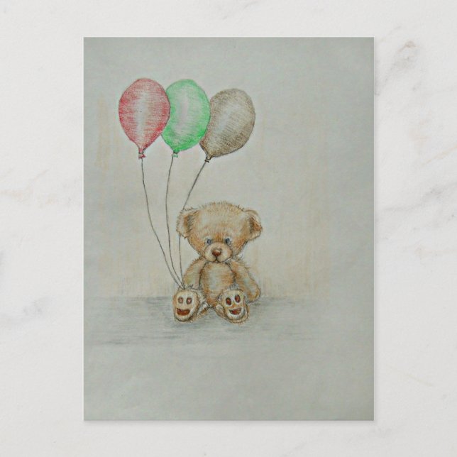 Postal cumpleaños de oso de peluche (Anverso)
