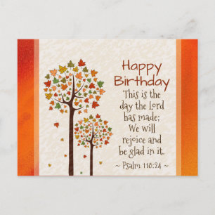 Postal Cumpleaños de Otoño Inspirador Salmo de la Biblia 