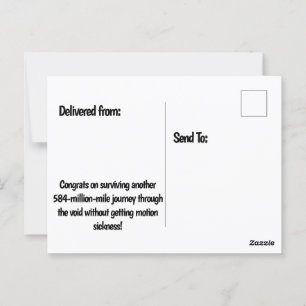 Postal Cumpleaños de otra órbita - Gorra Fiesta de Globe