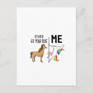 Postal Cumpleaños de otras mujeres unicornios de 60 años