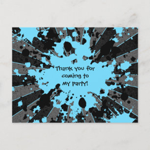 Postal cumpleaños de paintball azul