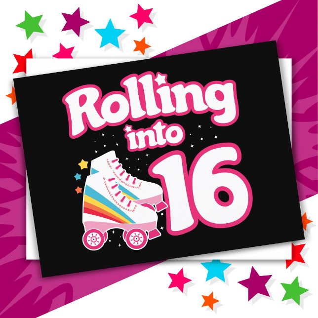 Postal Cumpleaños de patinaje en ruedas de 16 años Cumple (Subido por el creador)
