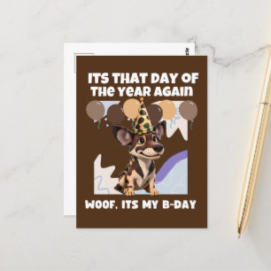 Postal Cumpleaños de perro africano lindo marrón