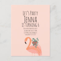 Cumpleaños de planta de flamenco lindo rosa