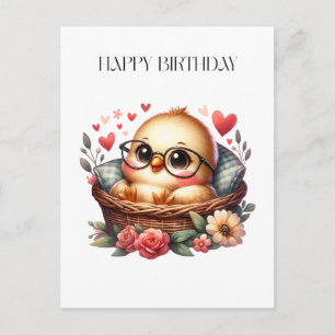 Postal Cumpleaños de Pollita Inteligente