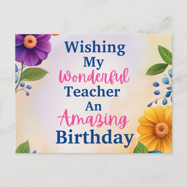 Postal Cumpleaños de Profesores (Anverso)