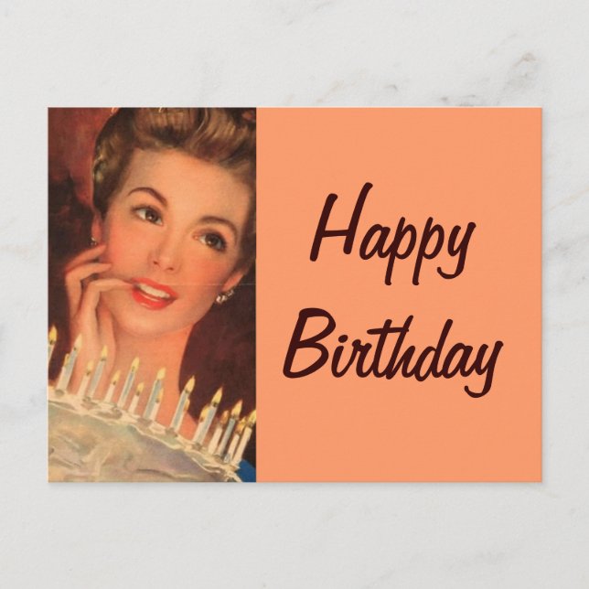 Postal Cumpleaños de Retro Housewife (Anverso)