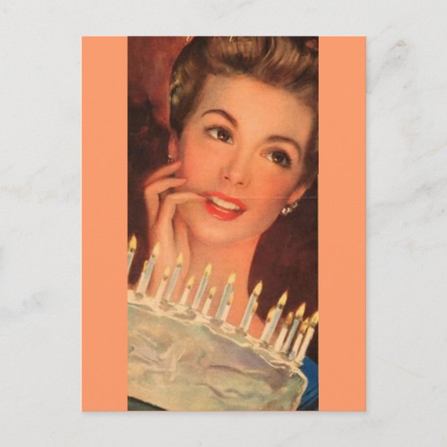 Postal Cumpleaños de Retro Housewife (Anverso)
