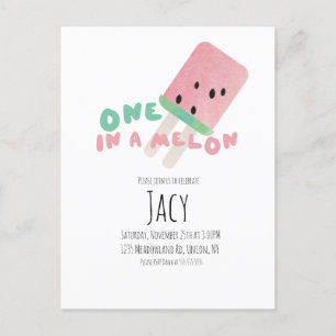 Postal Cumpleaños de sandía / Fiesta de una en un melón