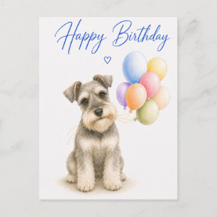 Postal Cumpleaños de Schnauzer Miniatura