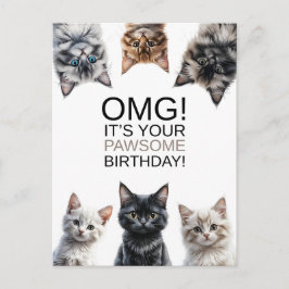 Postal Cumpleaños de Señora de los Gatos | ¡OMG! Es tu Cu
